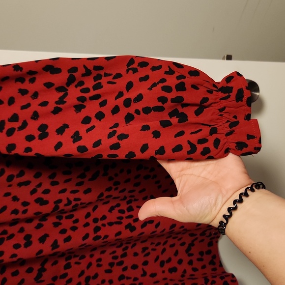 Printed ruffle high neck blouse - Picture 5 of 7